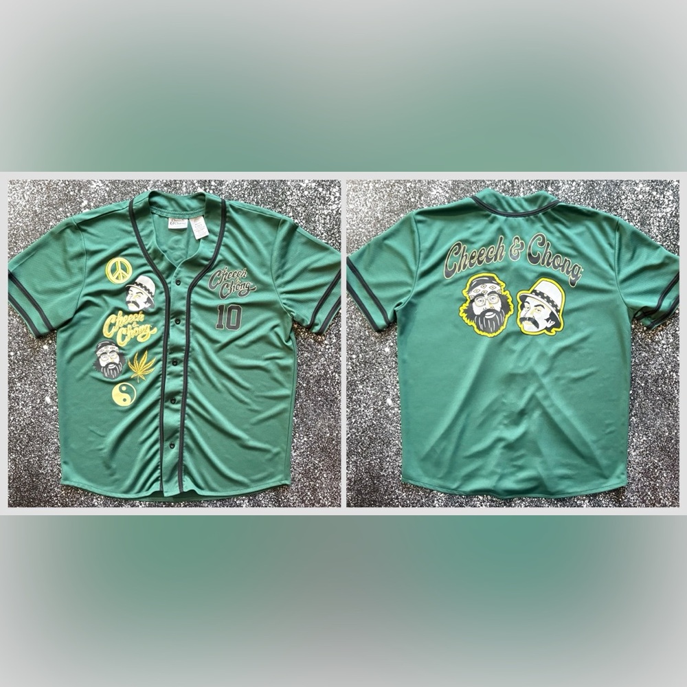 Cheech & Chong #10 Weed Peace Ying Yang Baseball Jersey Size XL